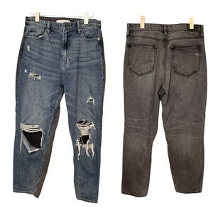 Hidden by Buckle High Rise Two Toned Mom Style Retro Tapered Ankle Jeans Size 30